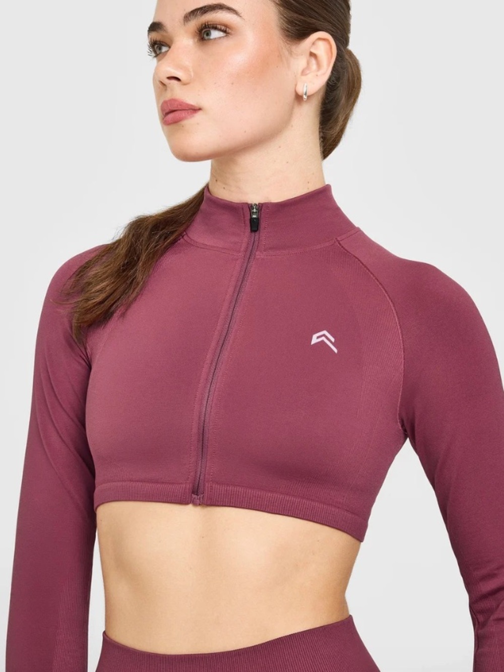 Oner Active Enhancelift Seamless Crop Jacket with White Logo